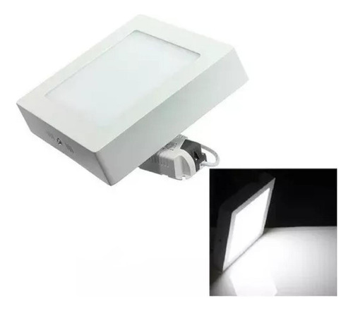 X5 Foco Led Plafon Cuadrado Sobrepuesto 18w Luz Fria 22cm