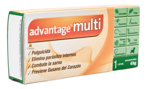 Advantage Multi Pipeta Antipulgas Perros De Hasta 4 Kg 0.4ml