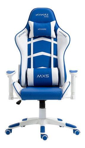 Cadeira Gamer Mymax Mx5 Mgch-mx5/blmr Branco/azul Marinho Material Do Estofamento Couro Sintético