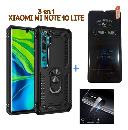 Forro Para Xiaomi Mi Note 10 Lite + V. Polimero + P. Camara