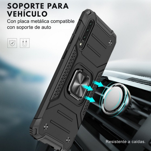 Funda Para Galaxy A50 Con Mica Varios Modelos Antigolpes Rosa Shockcolor