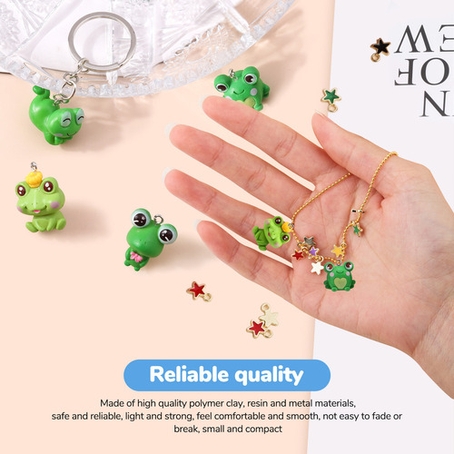 48 Colgantes Con Forma De Rana Para Hacer Joyas A Granel, Bo
