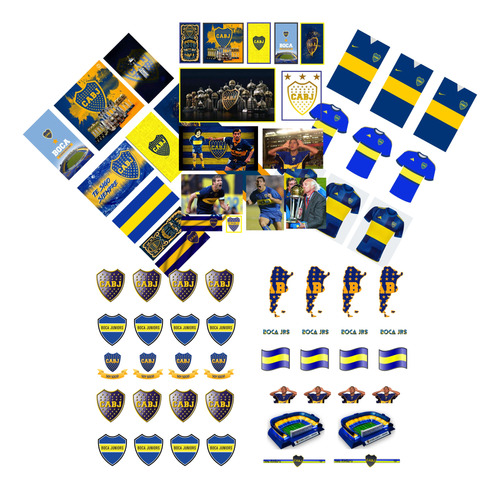 Combo Pack 5 Planchas Stickers Boca Juniors