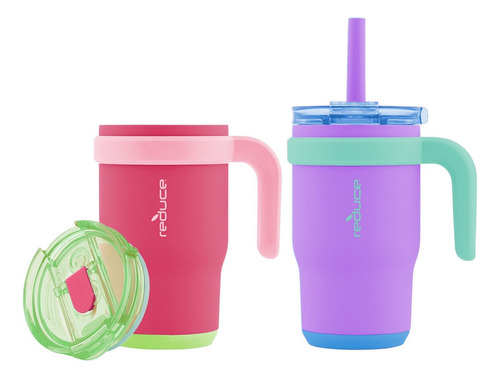 Thermo Vaso A Prueba De Derrames Reduce 14 Oz 2 Pack Color Rosa/morado Lisa