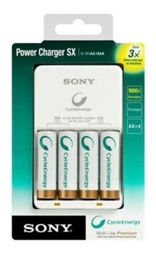 Carregador Sony Com 4 Pilhas Aa Recarregavel 2500 Mah