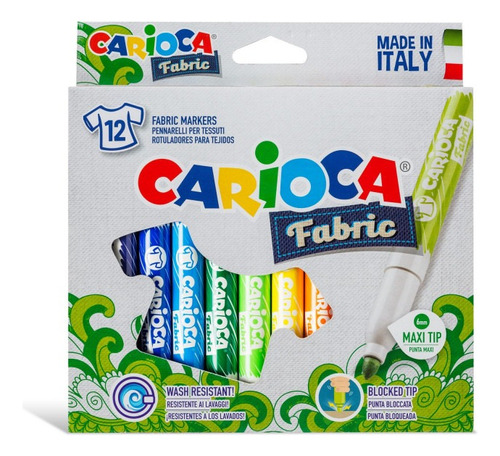Plumones Fabric Para Tela 12 Colores Carioca