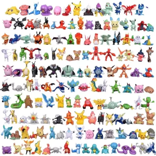 Kit Com 144 Bonecos Miniaturas Pokémon Sortidas Não Repete