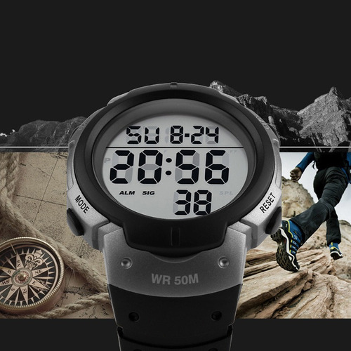 L Reloj Hombre Para Deportivo Contra Agua Numeros Grandes