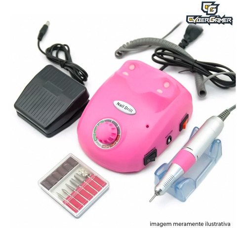 Imagem 1 de 6 de Lixadeira Motor Unha Rosa Pedal 30.000 Bivolt Telefone