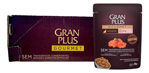 Sachê Para Gatos Adultos Salmão Caixa C/ 18un X 85g Granplus