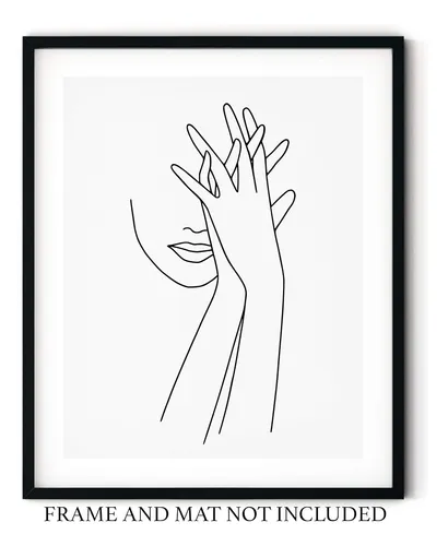 Cara Y Manos De Mujer Abstracta | Silueta De Mujer Una ...
