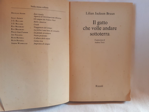 Imagen 5 de 7 de Il Gatto Che Volle Andare Sottoterra Lilian Jackson Braun