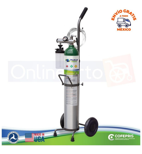 Imagen 2 de 10 de Tanque De Oxigeno 682lts Portatil Carrito Kit Completo Drive