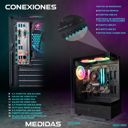 Pc Gamer Ryzen 5700g 16gb Ram 1tb Ssd Gráficos Radeon 8 Wifi