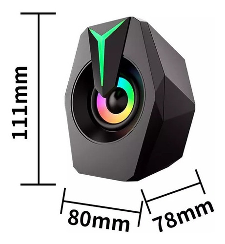 Imagen 2 de 5 de Parlante Gaming Para Pc O Notebook Led Rgb