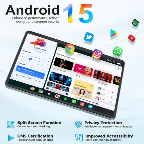 Tablet Android 15, 10'' 24gb (4+20) Ram + 128gb Rom, Verde
