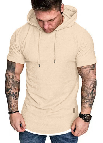 Camiseta Con Capucha Para Hombre, Camisa Lisa Para Hombre De