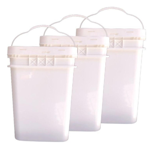 Caixa De Pipocas Nastripack Balde De Pipoca De 20l E Tampa Lacre Branco - Kit X 20 Unidades