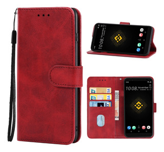 Funda De Teléfono De Piel Roja Para Htc Exodus 1