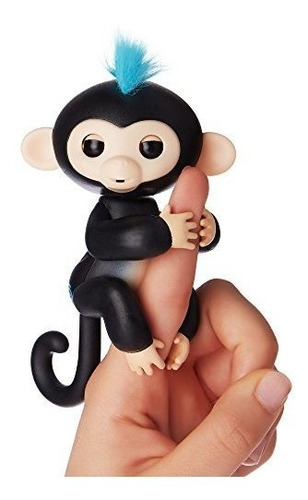 Fingerlings Interactive Baby Monkey Finn Negro Con Cabello A