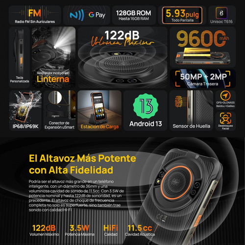 Ulefone Power Armor 16s Altavoz De 3.5w Y Graves Profundos