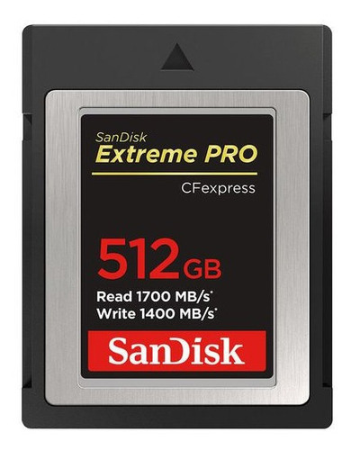 Memoria 512gb Cf Express Extreme Pro 1700 Mb/s Sandisk Color Negro Liso