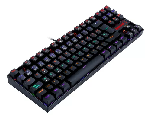 Teclado gamer Ajazz AK33 QWERTY Ajazz Blue inglés US color negro con luz  RGB