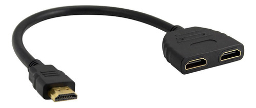 Adaptador De Cable Divisor Negro Macho A Doble Hembra, Conve