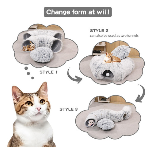 Cueva Cat Peekaboo Túnel Cat Donut Túneles Portátiles Para G