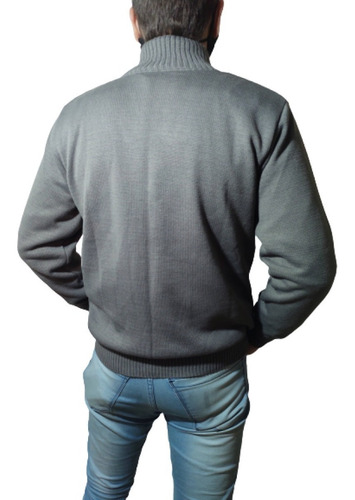 Imagen 4 de 4 de Campera De Lana Cuello Tipo Polera Saquito C/sierre Hombre