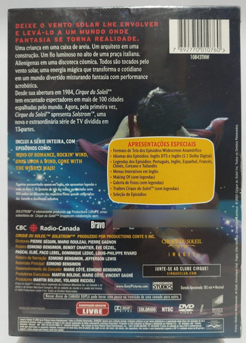 Box Dvd Cirque Du Soleil - Solstrom A Série Completa 5 Dvds