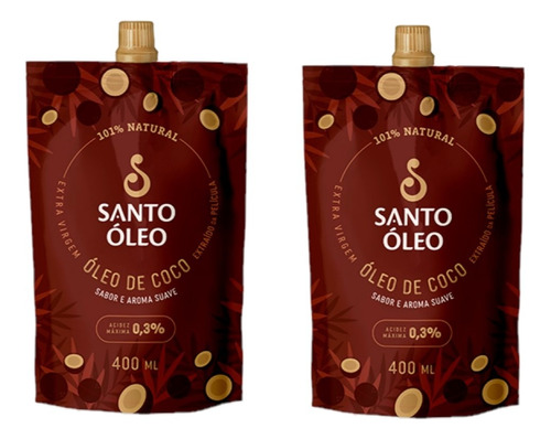 Óleo De Coco Santo Óleo Extravirgem De Película 400ml 2un