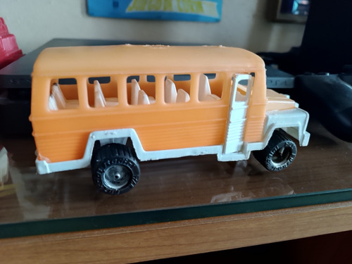 Camioncito Bus Escolar De Juguete Plástico Antiguo 80s.