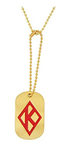 Collar Con Placa De Identificacion De Oro De Fraternidad Ka