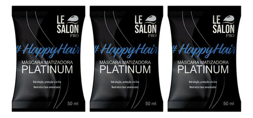 Kit Le Salon - Máscara Matizadora Platinum Happy Hair 3x50ml