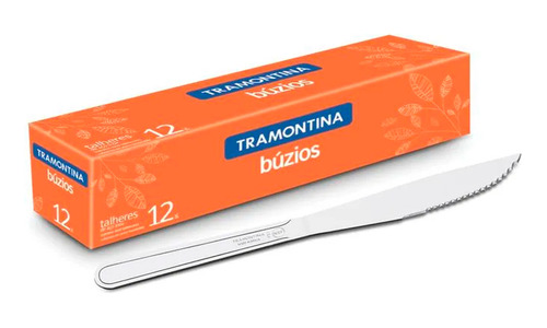 Jogo 12 Faca Tramontina De Mesa Churrasco Búzios Aço Inox