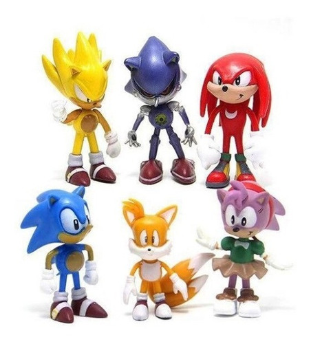 Sonic Figuras X 6 Tails Amy Knuckles Metal Sonic