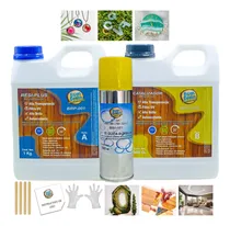 Comprar Resina Epóxica Alta Transparencia 1.5 Kg con Spray Quitaburbujas 180 ml Filtro UV 2:1 Diy Arte Kit Pisos Recubrimientos Manualidades Bricolaje