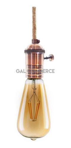 Imagen 3 de 4 de Lampara Led Vintage Pera Gota 7w T64 Novalucce