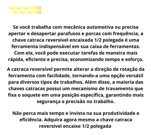 Chave Catraca Reversível Encaixe 1/2 Polegada