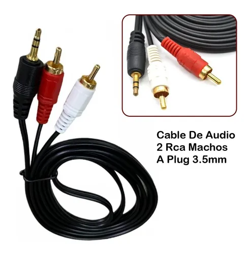 Cable Auxiliar De Audio Rca A Estéreo Plug 3.5mm 3mt