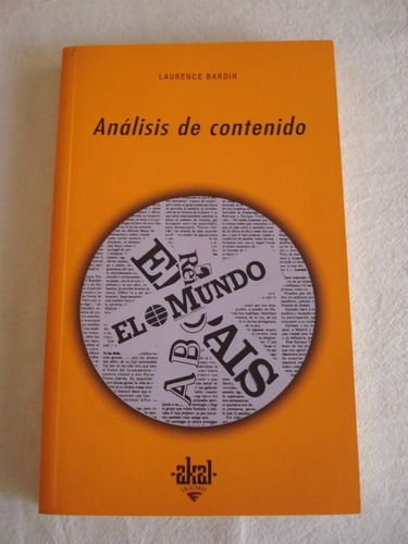 Análisis De Contenido, Bardin, Ed. Akal