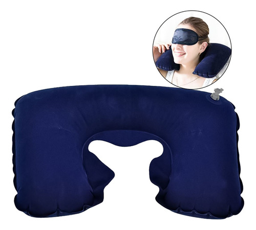 Almohada De Viaje Inflable Apoya Cabeza Auto Ómnibus Avión 