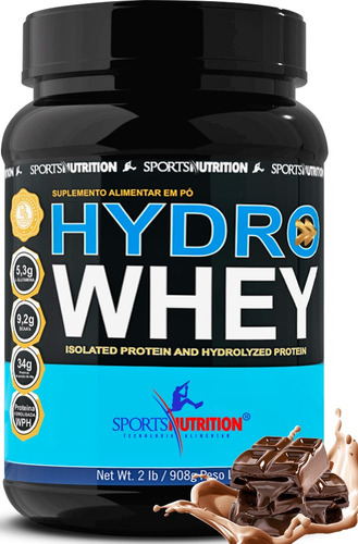 Whey Hidrolisado Hydro Whey 908g Sabor Chocolate com Matéria-Prima Importada