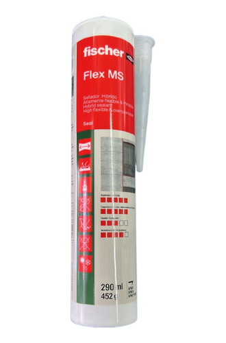 Silicona Sellador Flex Ms Fischer Flexible Y Pintable Blanco