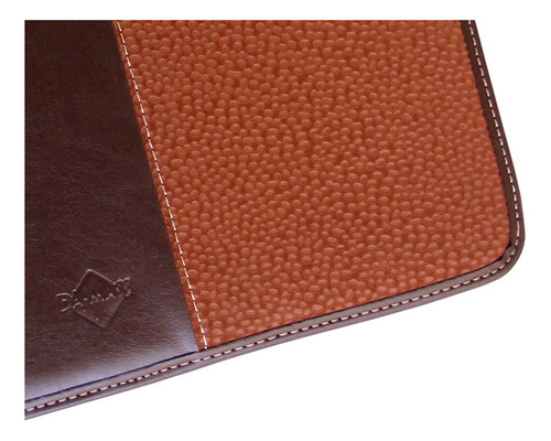 Carpeta Oficio Combinada Carpincho Con Cierre Color Marrón Liso Damass