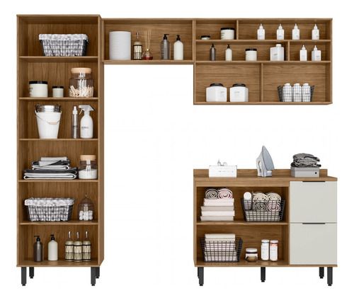 Lavanderia Completa Toscana 6 Portas 3 Gavetas 100% Mdf
