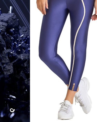 Conjunto Cajubrasil Legging Cós Modelador E Top Transpassado Violeta-escuro Liso G