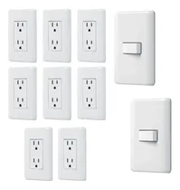 Comprar Kit De 10 Placas Contactos Dúplex Y Apagador Sencillo Blanco