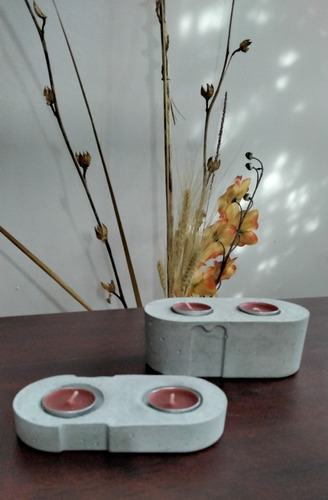 Velas Aromáticas Con Base De Concreto